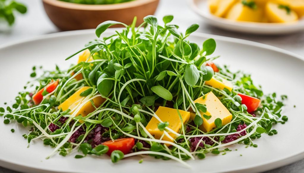 Gourmet basil microgreens adding a fresh twist to dishes