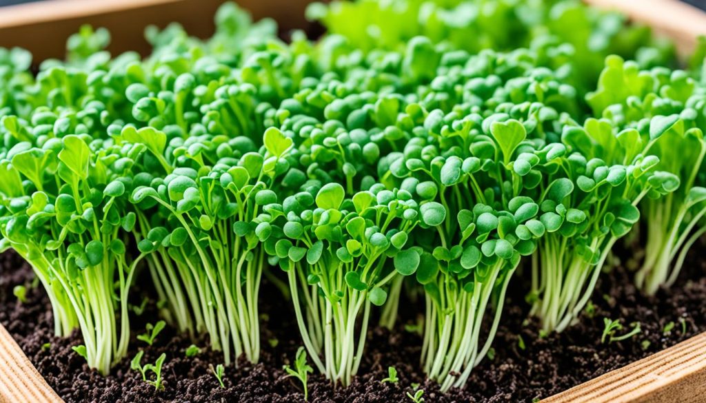 Healthy kale microgreens