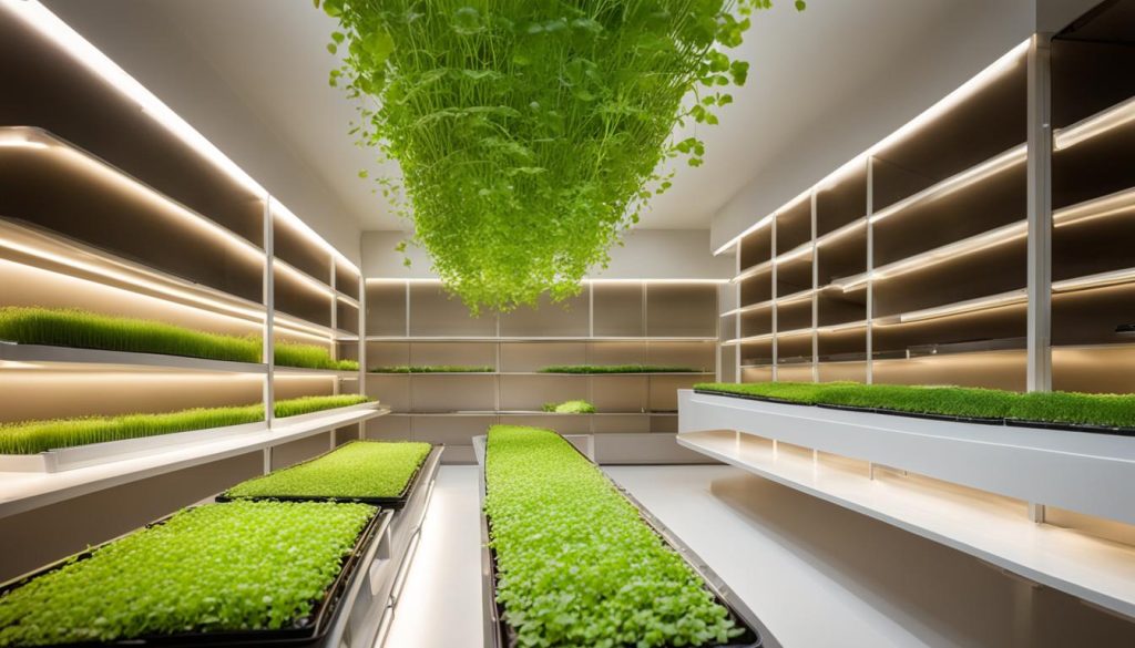 Optimal lighting setup for organic cilantro microgreens