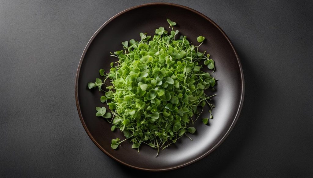 Organic broccoli microgreens on a plate