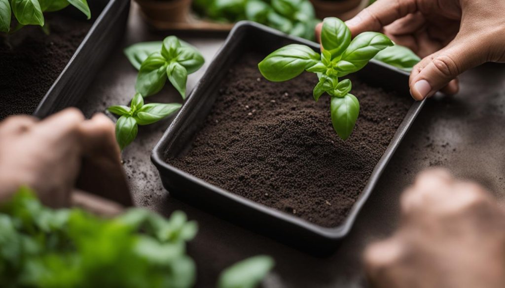 Planting Basil Microgreens