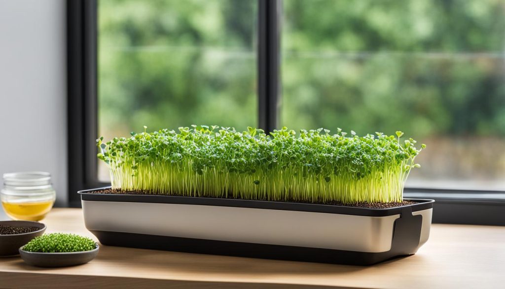 indoor microgreens growing aesthetic
